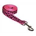 Fly Free Zone,Inc. 6 ft. Leopard Dog Leash; Pink - Large FL17650